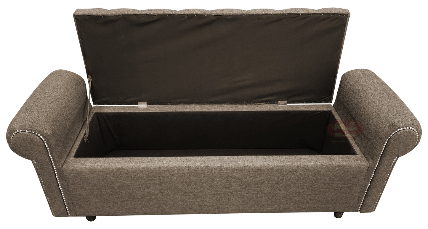 Taburete Diván Pie De Cama Baúl De Brazos Tamaño Queen Size