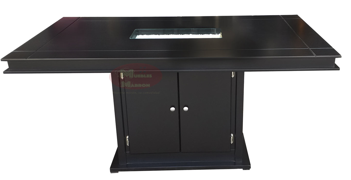 Comedor para 6 personas Mod. Edén | Con arenero en cubierta y alacena en pedestal