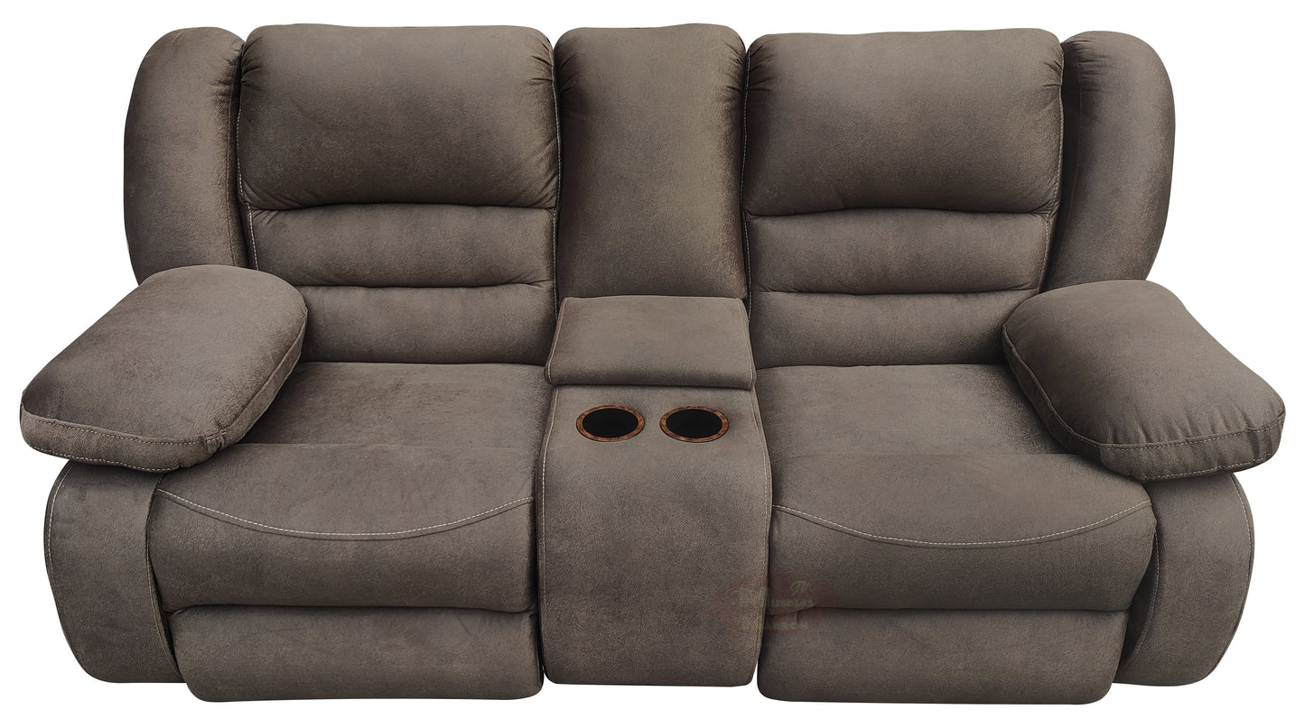 Loveseat Tipo Cine En Casa Con 2 Reclinables y Portavasos Mod. Hermes
