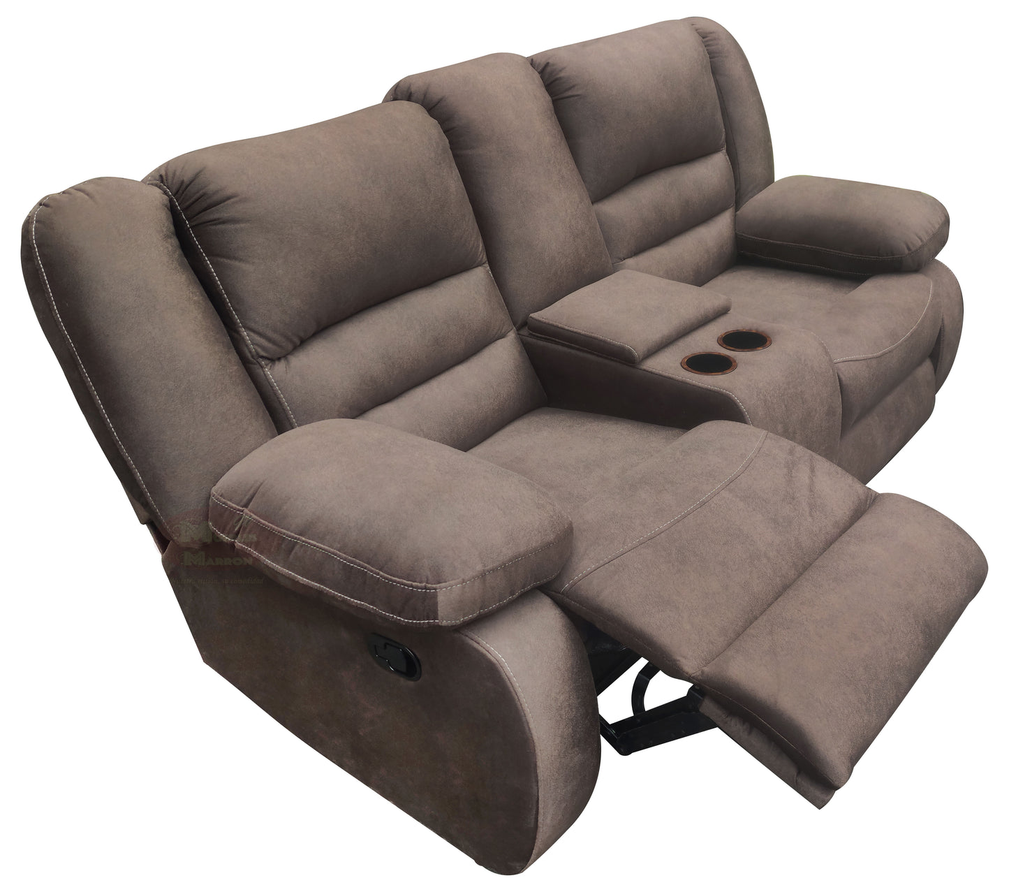 Loveseat Tipo Cine En Casa Con 2 Reclinables y Portavasos Mod. Hermes