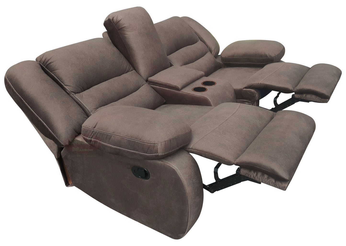 Loveseat Tipo Cine En Casa Con 2 Reclinables y Portavasos Mod. Hermes
