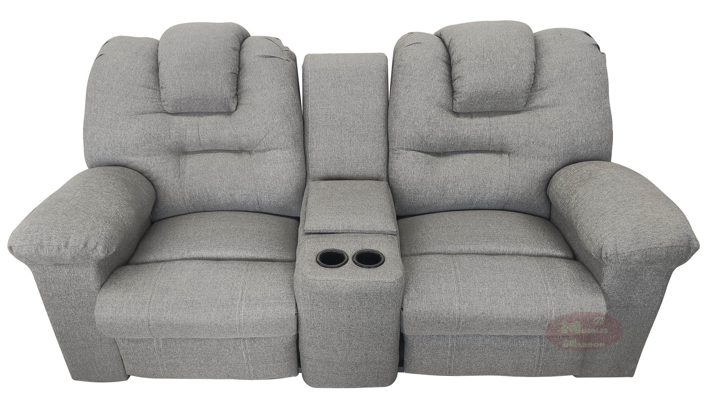 Loveseat Tipo Cine En Casa Con 2 Reclinables y Portavasos Mod. Hermes