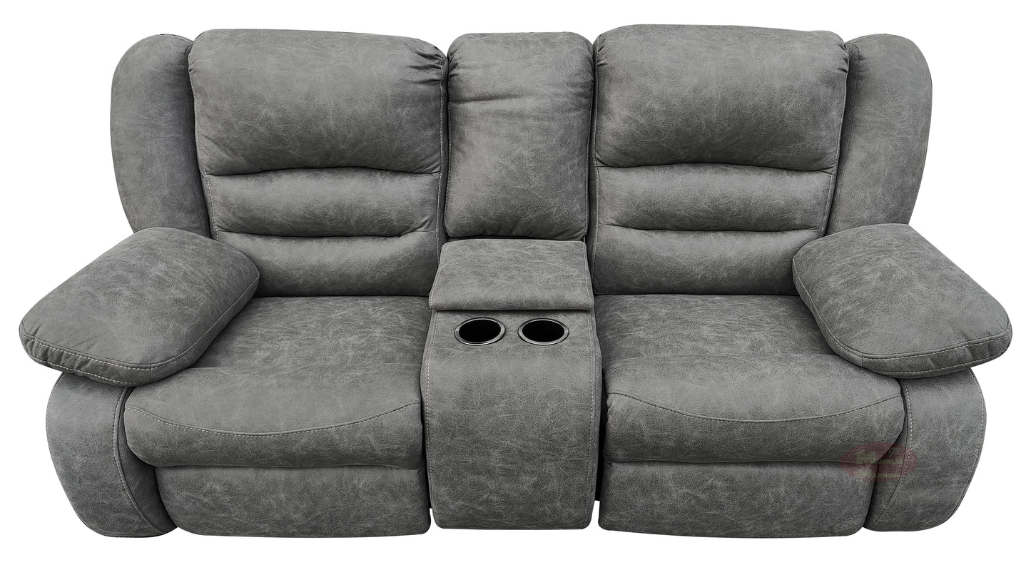Loveseat Tipo Cine En Casa Con 2 Reclinables y Portavasos Mod. Hermes