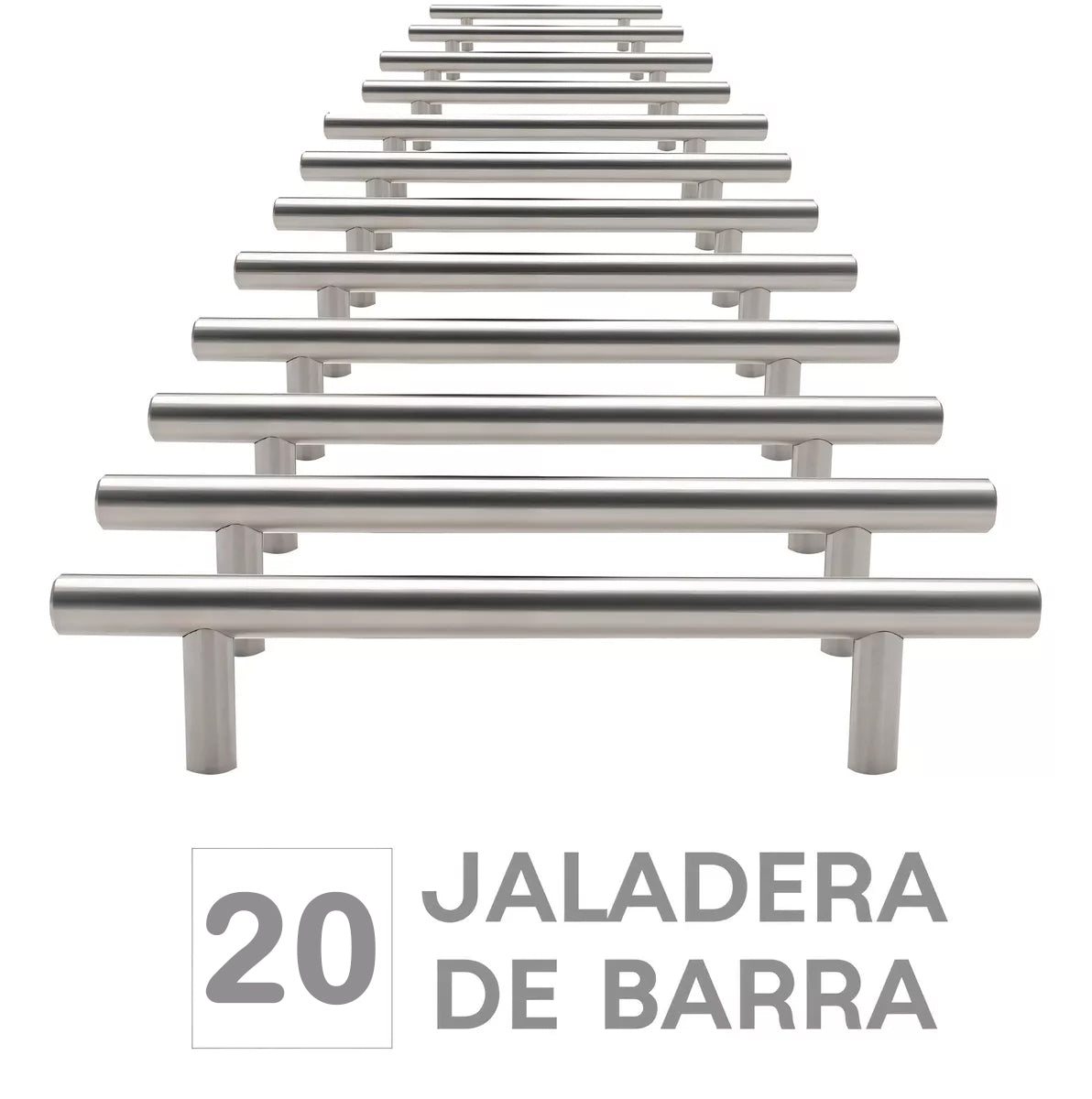 Jaladera Metálica De Barra Acero Inoxidable 18.8cm de largo