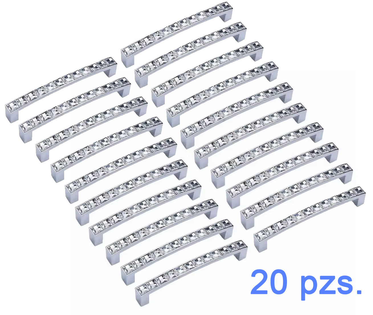 Jaladera Metálica De Barra Con Diamantes 14cm de largo