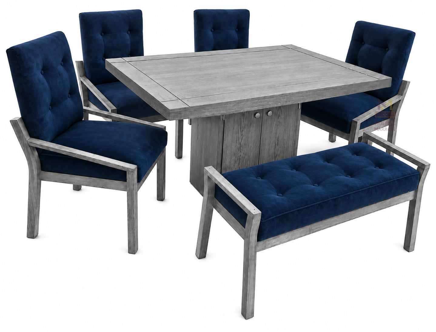 Comedor Para 6 Personas Con 4 Sillas Y 1 Banca Mod. Delhi