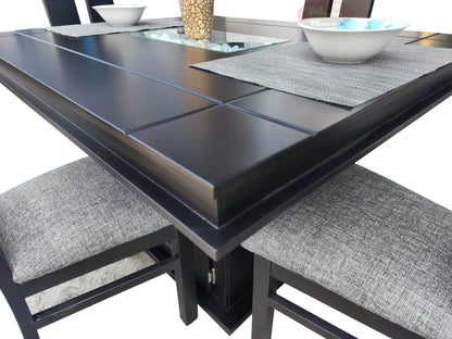 Comedor para 4 personas Mod. Edén | Con arenero en cubierta y alacena en pedestal