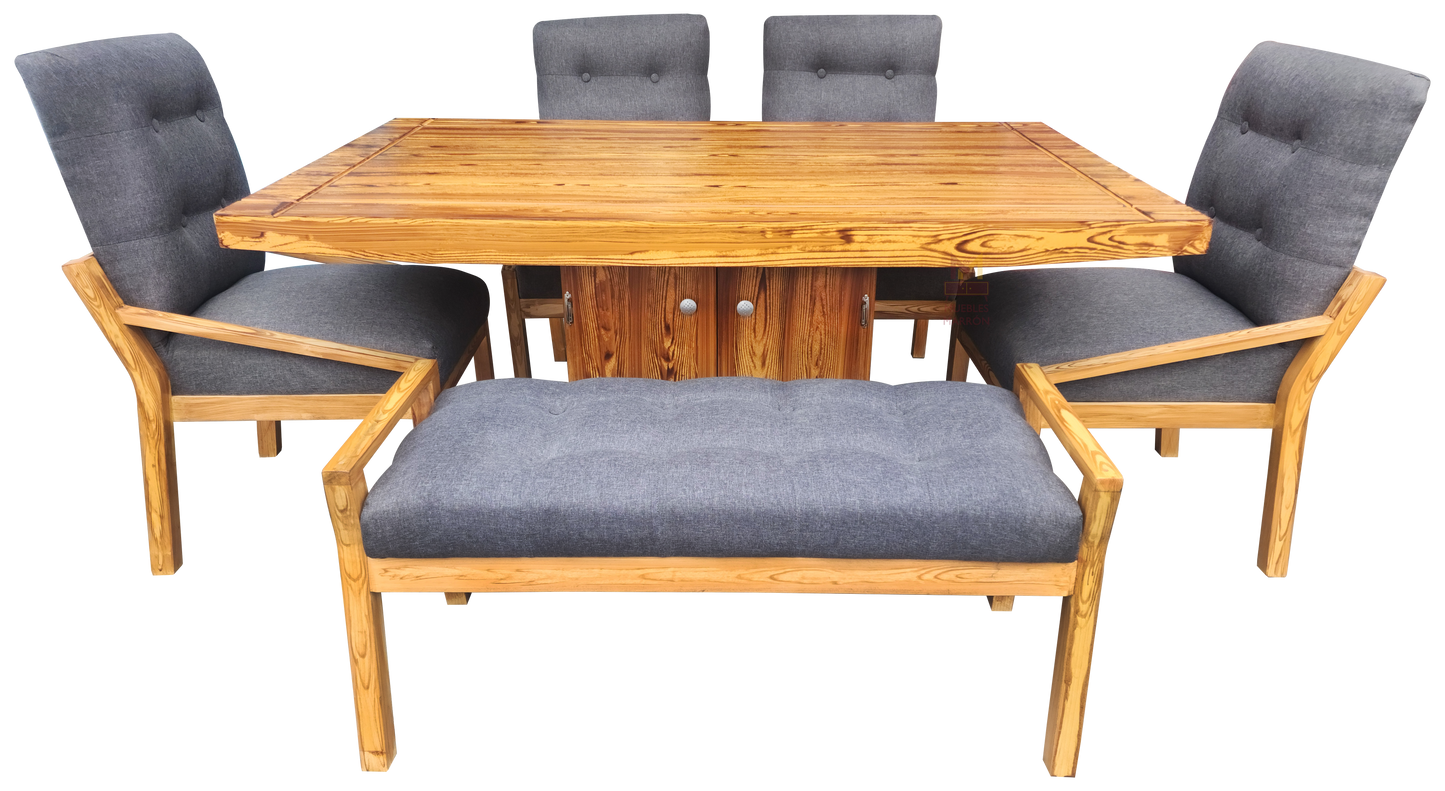 Comedor Para 6 Personas Con 4 Sillas Y 1 Banca Mod. Delhi
