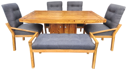 Comedor Para 6 Personas Con 4 Sillas Y 1 Banca Mod. Delhi