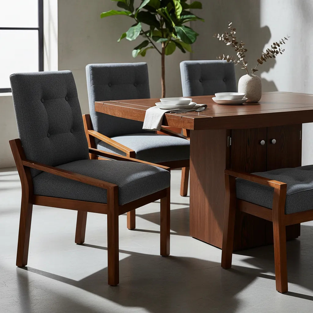 Comedor Para 6 Personas Con 4 Sillas Y 1 Banca Mod. Delhi