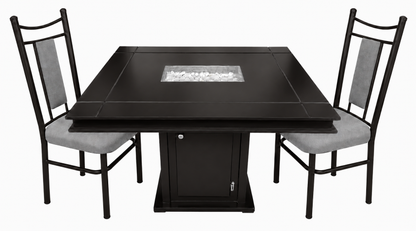 Comedor para 4 personas Mod. Edén con SIlla Venecia | Con arenero en cubierta y alacena en pedestal