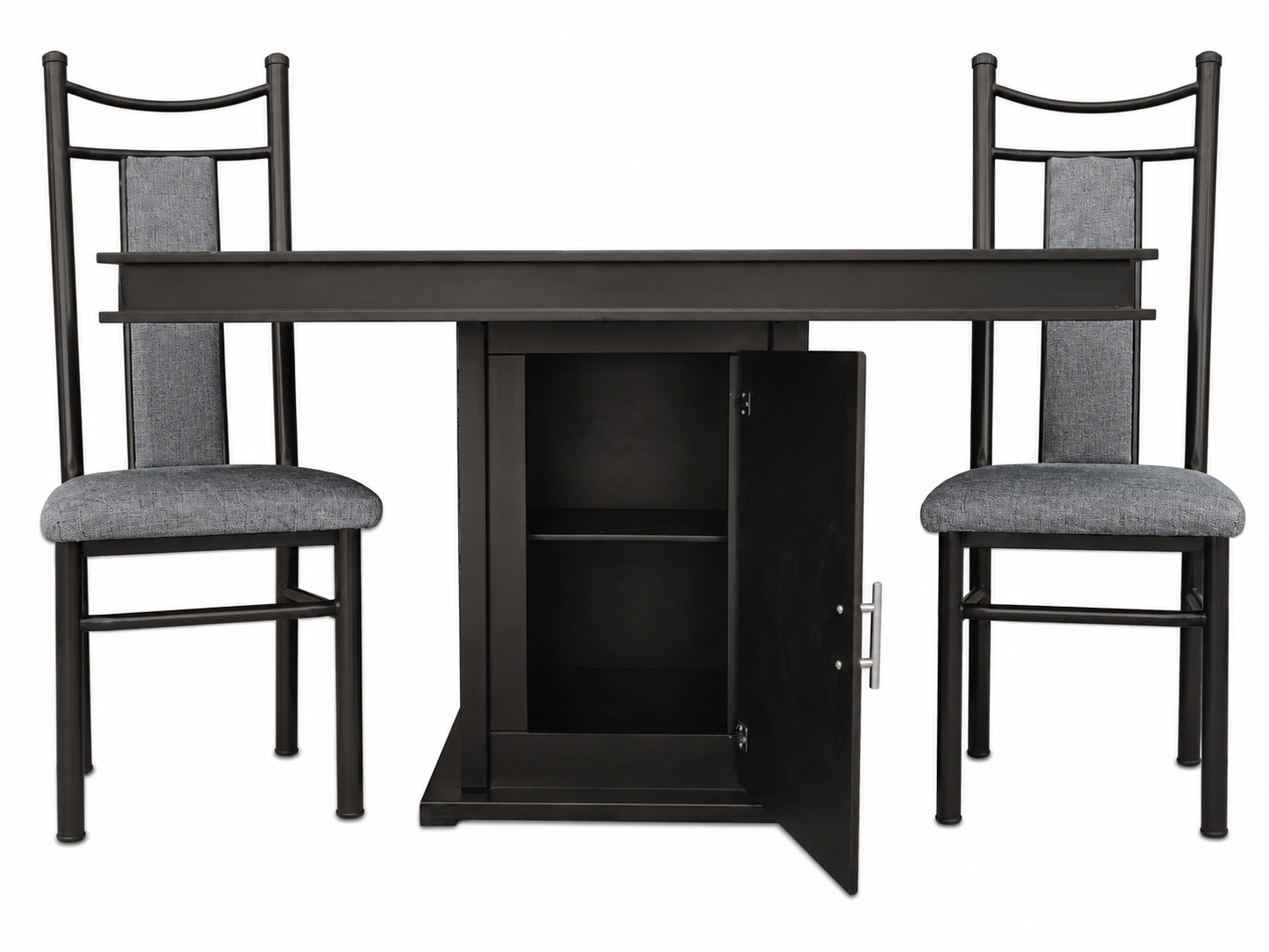 Comedor para 4 personas Mod. Edén con SIlla Venecia | Con arenero en cubierta y alacena en pedestal