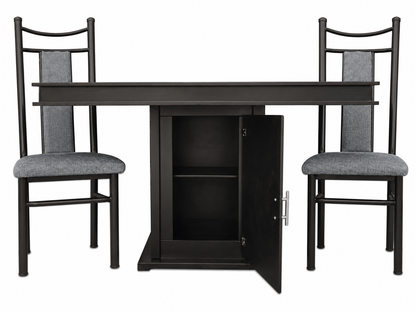 Comedor para 4 personas Mod. Edén con SIlla Venecia | Con arenero en cubierta y alacena en pedestal