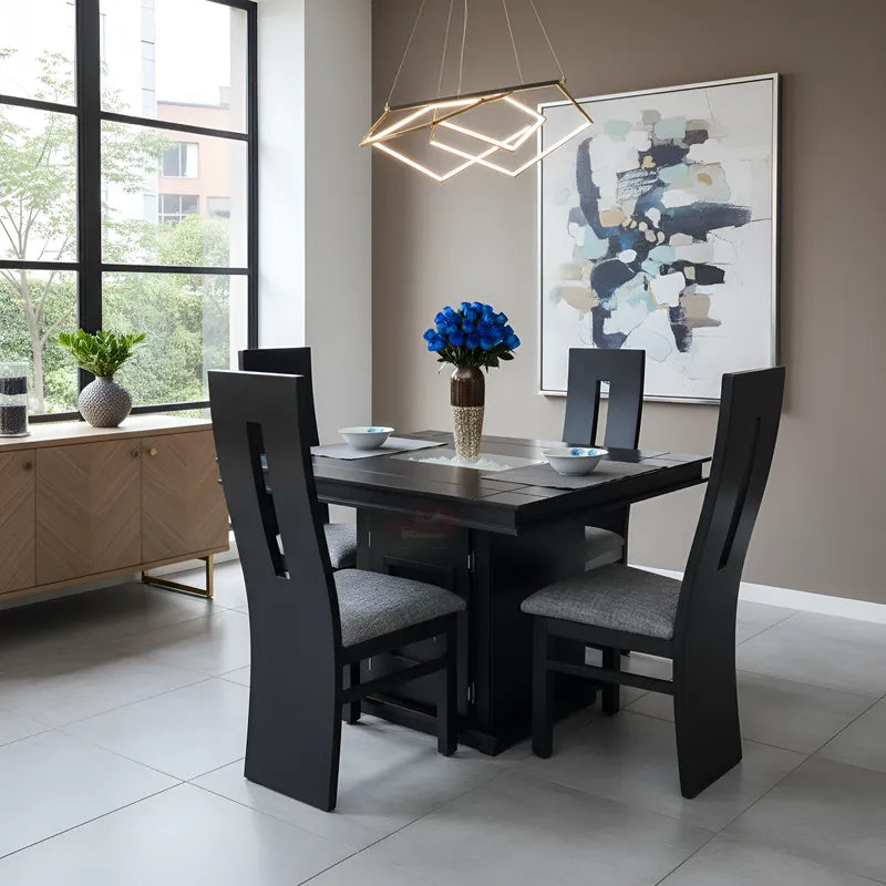 Comedor para 4 personas Mod. Edén | Con arenero en cubierta y alacena en pedestal