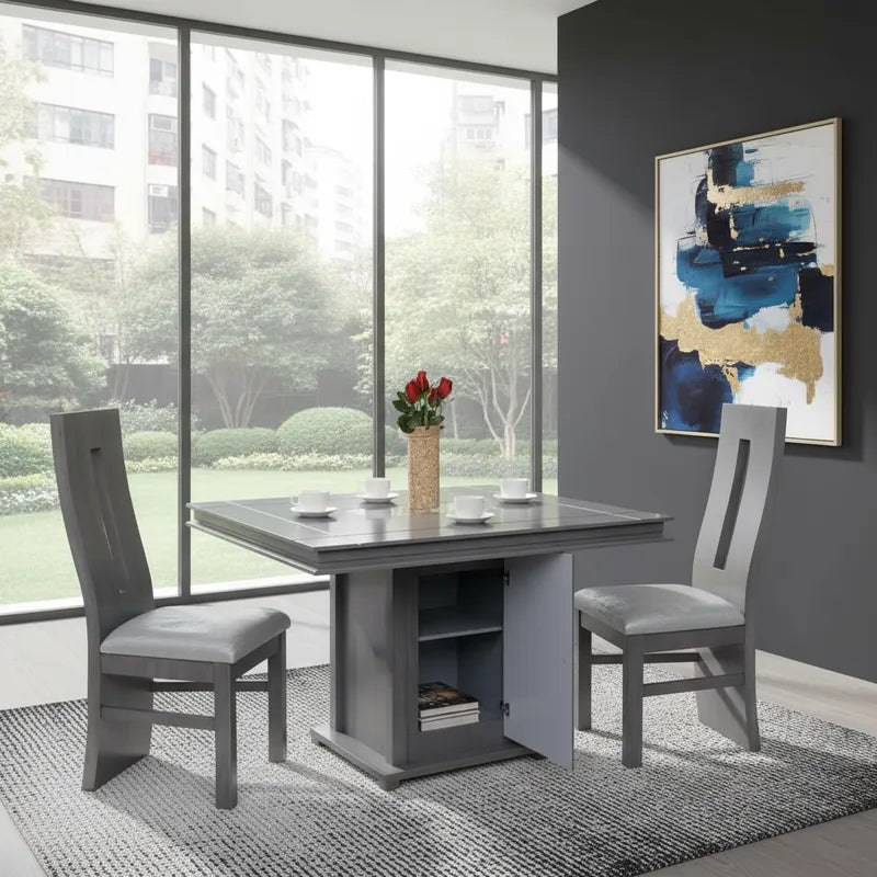 Comedor para 4 personas Mod. Edén | Con arenero en cubierta y alacena en pedestal