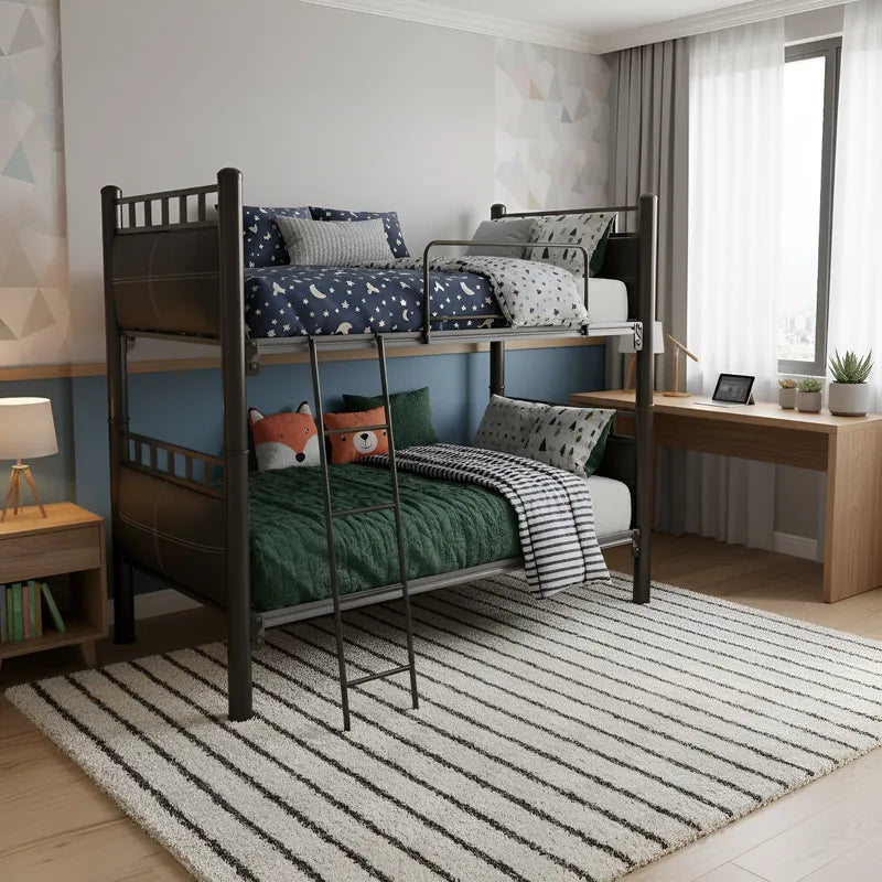 Litera de Acero con paneles tapizados, Individual o Matrimonial, Mod. Francia