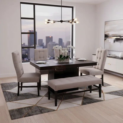 Comedor para 6 Personas con 4 Sillas y 1 Banca, Mod. Montreal