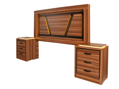 Recamara King Size De 6 Piezas Mod. Floetta Color Nogal