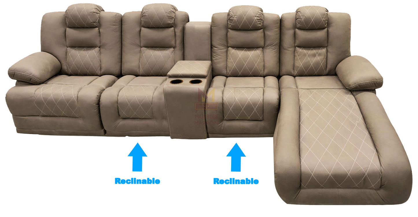 Sala Modular Con Reclinable Y Portavasos Mod. Hermes Mini (Marruecos Mini)