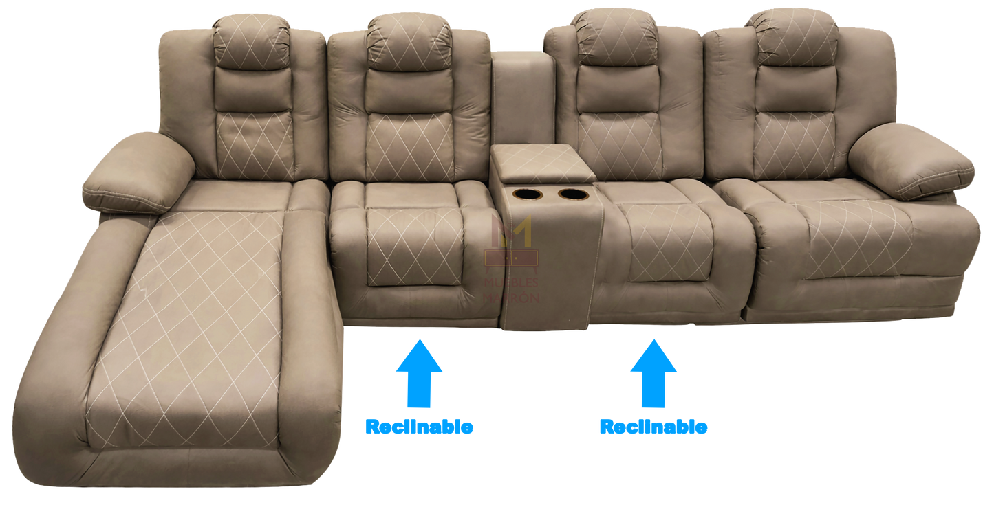 Sala Modular Con Reclinable Y Portavasos Mod. Hermes Mini (Marruecos Mini)