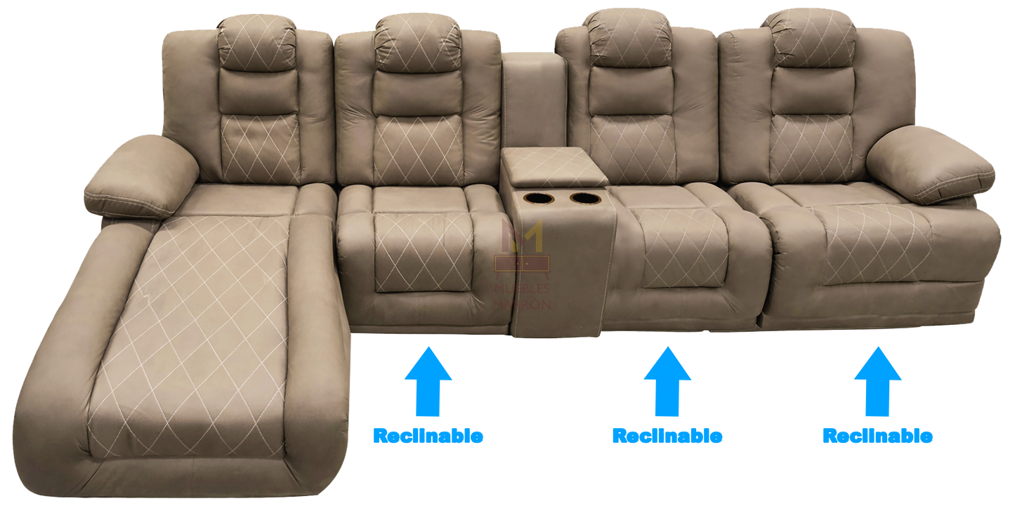 Sala Modular Con Reclinable Y Portavasos Mod. Hermes Mini (Marruecos Mini)