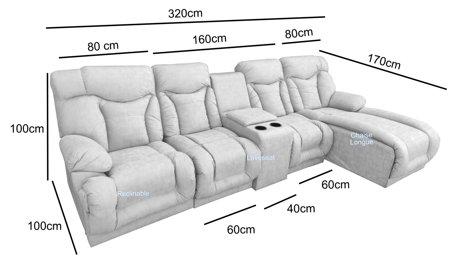 Sala Modular Con Reclinable Y Portavasos Mod. Hermes Mini (Marruecos Mini)