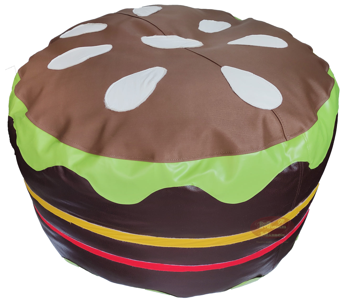 Sillón Infantil Puff con forma de hamburguesa | Muebles Marrón