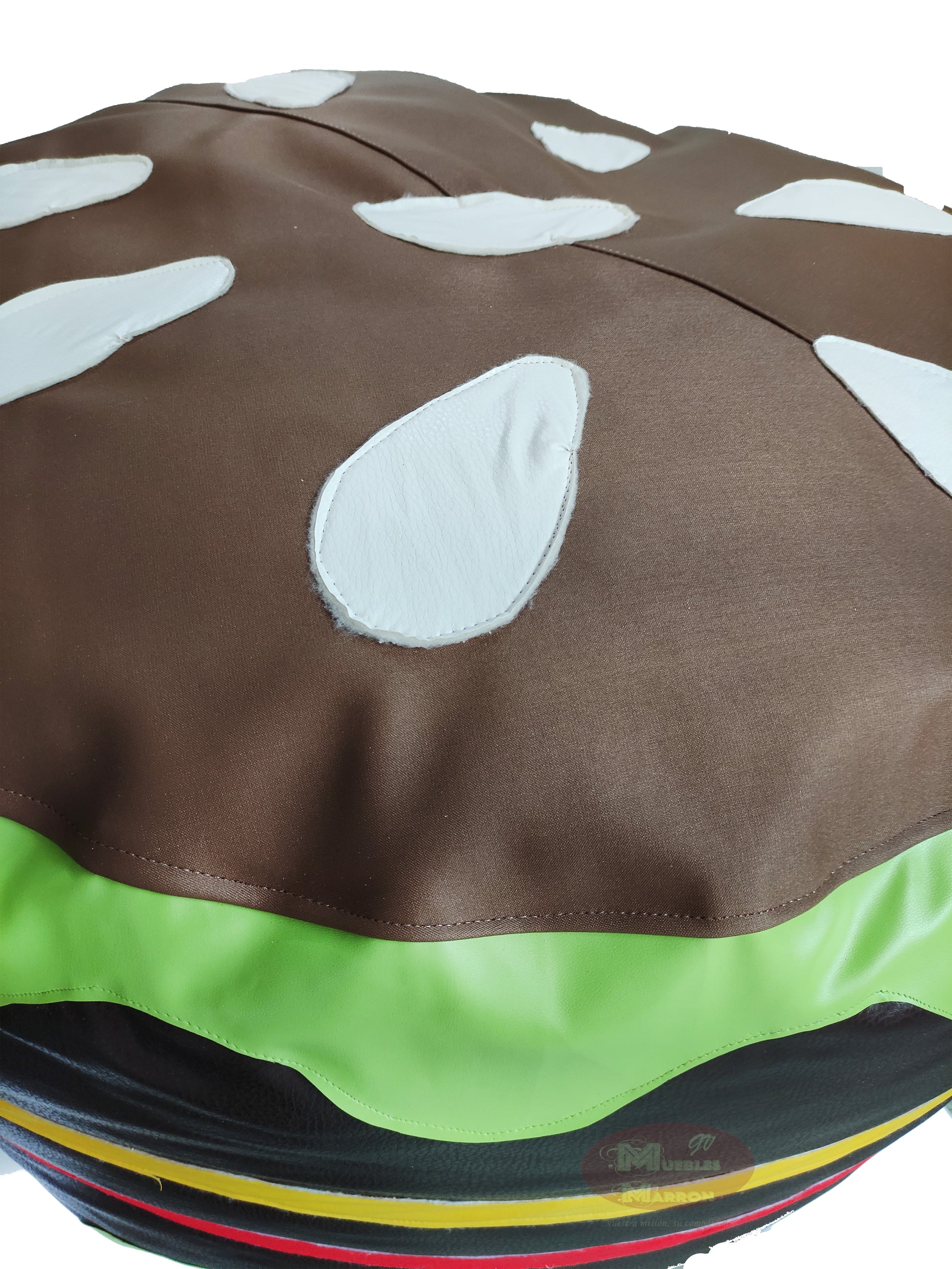Sill n Infantil Puff Con Forma De Hamburguesa Muebles Marr n sill-n-infantil-puff-con-forma-de-hamburguesa-muebles-marr-n