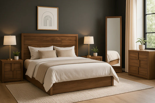 Recamara King Size Mod. Jazz, 5 Piezas Color Roble