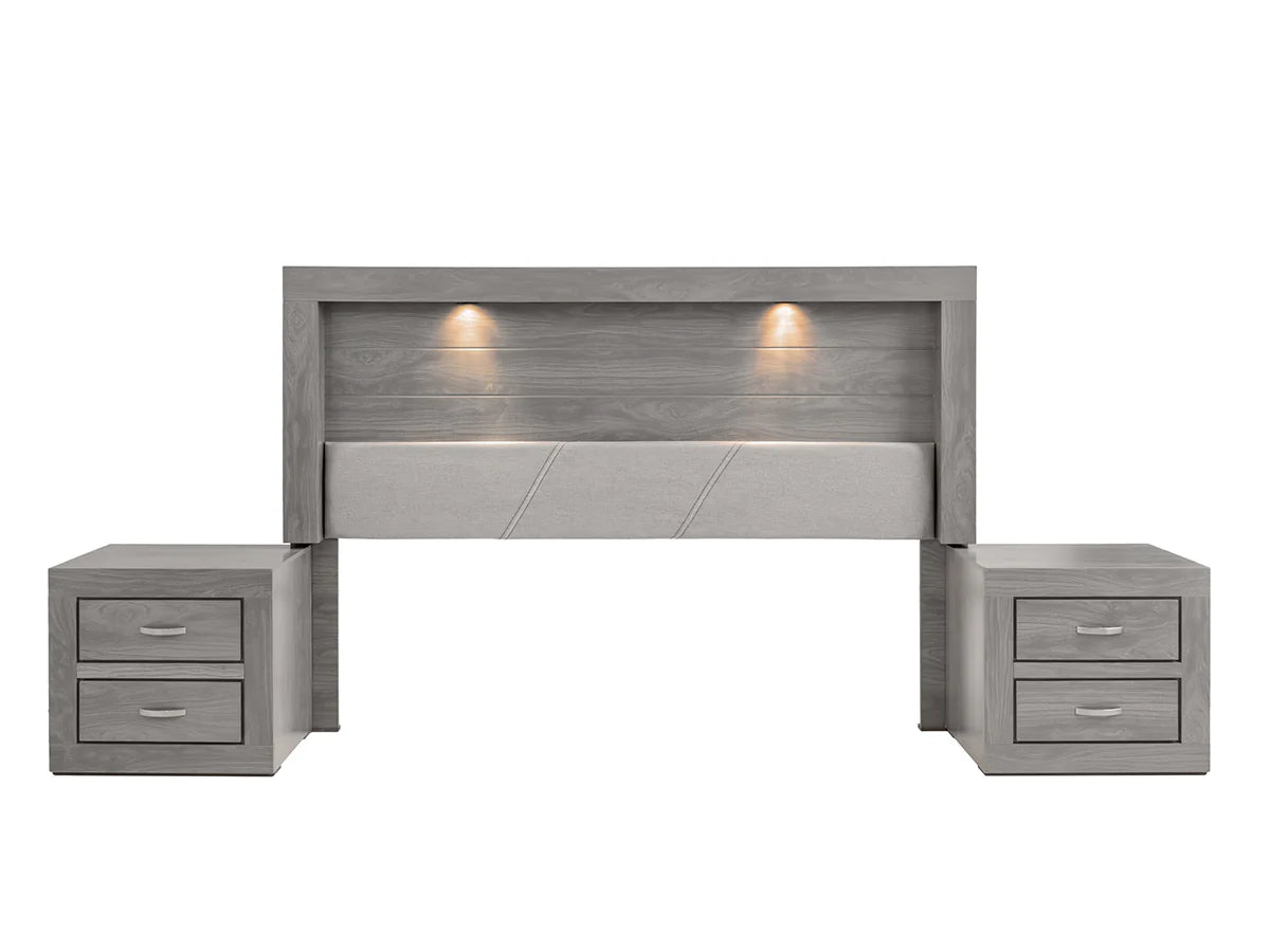 Recamara King Size Mod. Valentina, 5 Piezas Color Gris