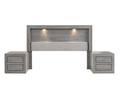 Recamara King Size Mod. Valentina, 5 Piezas Color Gris